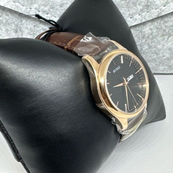 Burei S-13001L Men's Brown Leather Strap Analog Dial Quartz Wrist Watch JNA56 - Picture 5 of 13